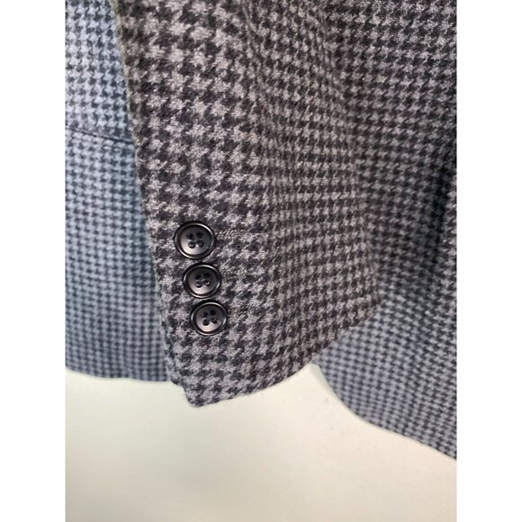 Uniqlo Gray Houndstooth Wool Blend Blazer Jacket Men Size Large unstructured - Picture 15 of 16